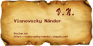 Visnovszky Nándor névjegykártya